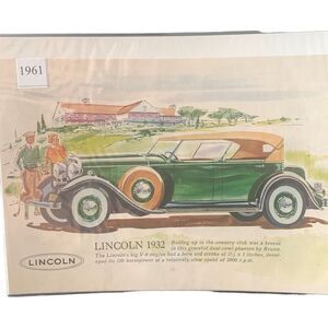 Vintage 1961 Lincoln 1932 Ad Advertisement